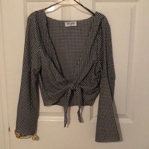 LF gingham crop top